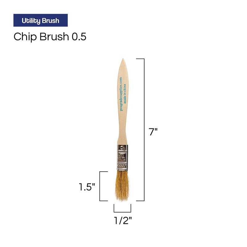 Pro-Grade Pro Grade - Chip Paint Brushes - 24 Ea 1/2 Inch Chip Paint Brush Light Brown - Image 2